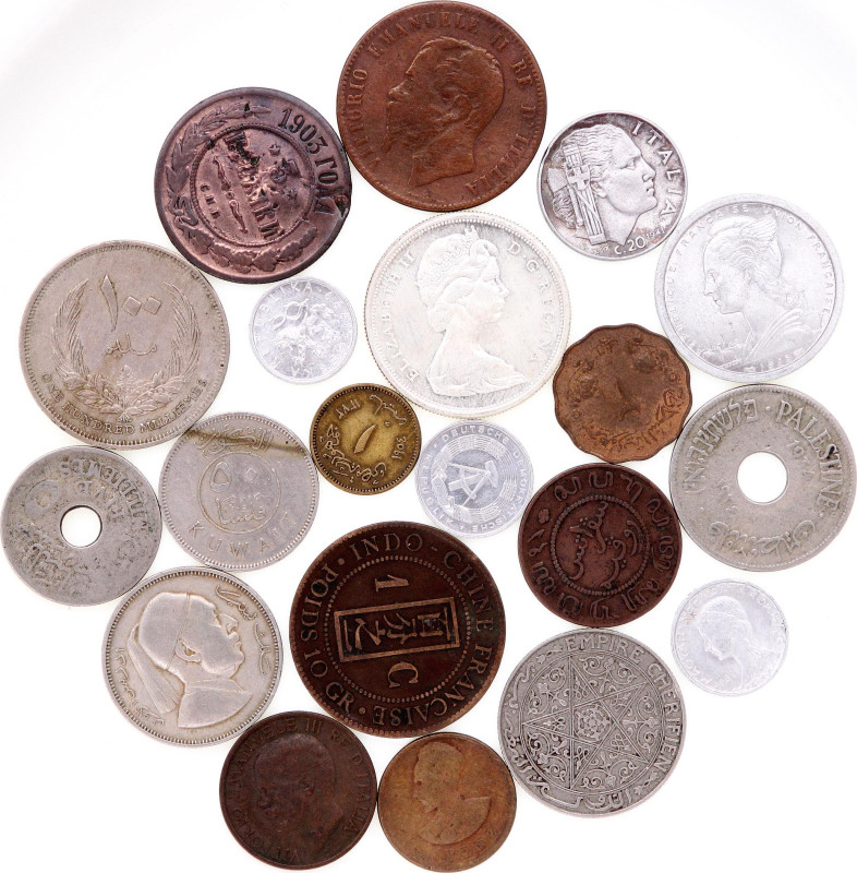 World Lot of 20 Coins 1903 - 1941
Copper-Nickel; Various countries, rulers, mot...