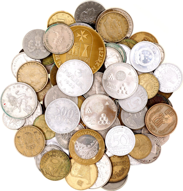 World Lot of 97 Coins 1921 - 2012
Various countries, dates & denominations; VF/...
