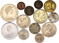 World Lot of 13 Coins 1924 - 1972
Various Countries, Dates & Denominations; Joseph II; Kremnitz Mint; VF-UNC