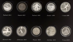 World Set of 10 Coins 1964 - 2006 "Winter Olympics Silver Collection"
With Silver., Mostly Proof; Winter Olympic Games Motives; Various countries & d...