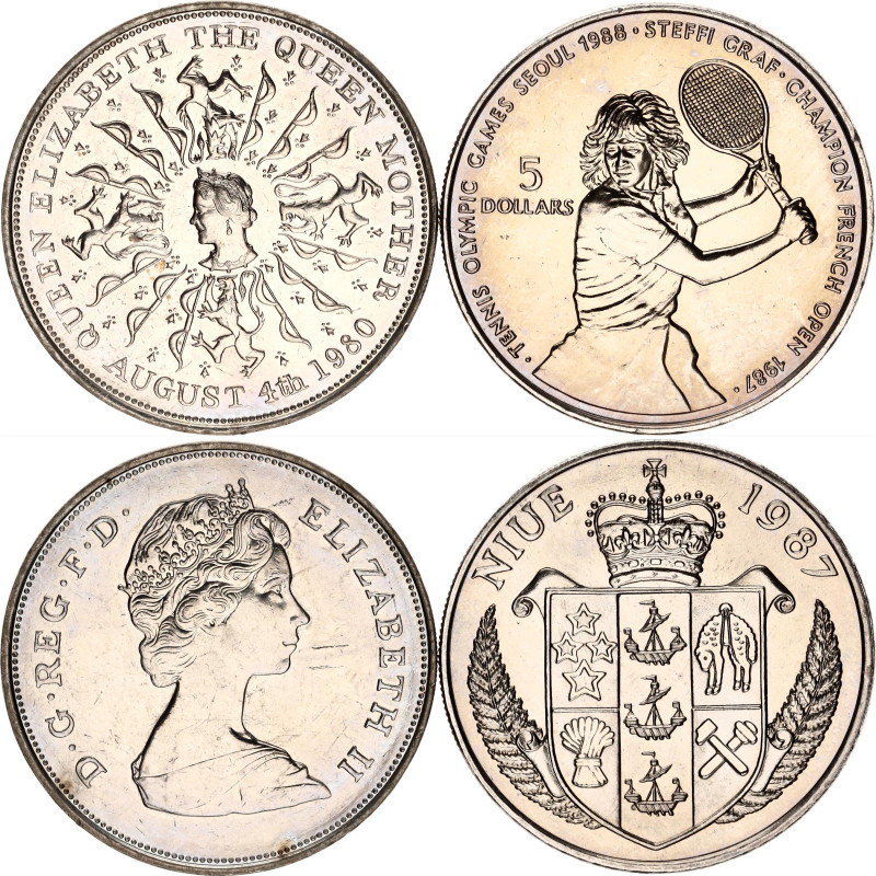 World Lot of 2 Coins 1980 -1987
Copper-nickel; Niue 5 Dollars 1987 and Great Br...