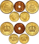 Yugoslavia Lot of 5 Coins 1938
KM# 17, 18, 20; Petar II; UNC