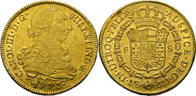Carlos III. Lima. 8 escudos. 1773. MJ. Casi EBC-/EBC. Bonito tono