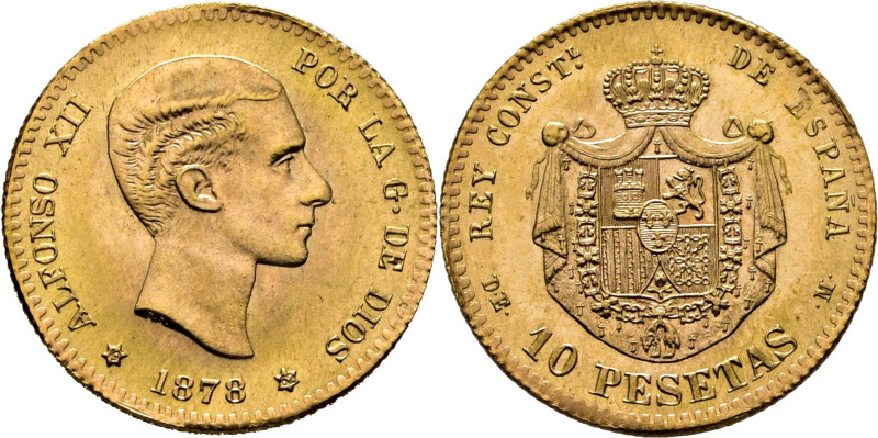 ESPAÑA. Alfonso XII. Madrid. 10 pesetas. 1878* 19-62. DEM. Reacuñación oficial d...