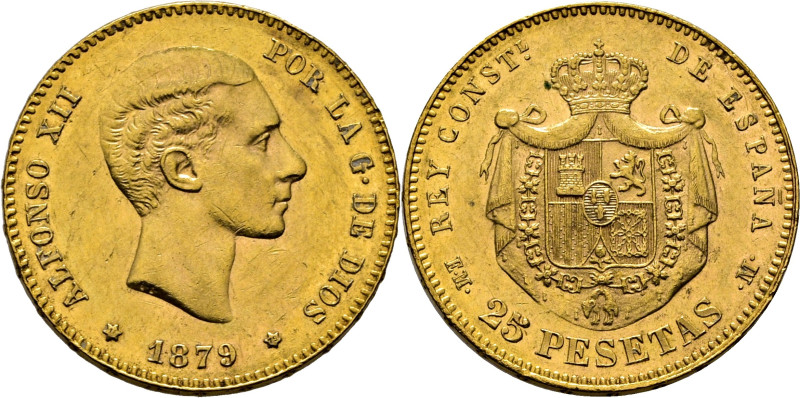 ESPAÑA. Alfonso XII. Madrid. 25 pesetas. 1879*18-79. DEM. Cy17529. 8´1 g. Alguna...