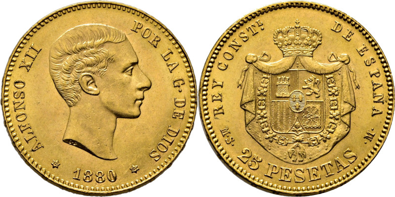ESPAÑA. Alfonso XII. Madrid. 25 pesetas. 1880*18-80. MSM. Cy17530. 8´07 g. Algun...