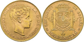Alfonso XII. Madrid. 100 pesetas. 1897*19-62. SGV. Casi SC-. Tono