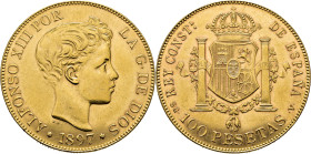 Alfonso XII. Madrid. 100 pesetas. 1897*19-62. SGV. EBC+
