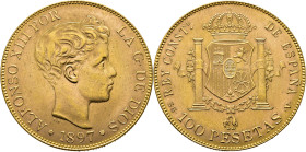 Alfonso XII. Madrid. 100 pesetas. 1897*19-62. SGV. SC- o algo más flojo el anverso