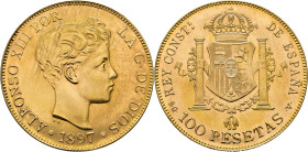 Alfonso XII. Madrid. 100 pesetas. 1897*19-62. SGV. SC-/SC. Atractiva