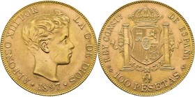 Alfonso XII. Madrid. 100 pesetas. 1897*19-62. SGV. SC. Atractiva