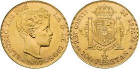 Alfonso XII. Madrid. 100 pesetas. 1897*19-62. SGV. SC-