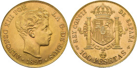 Alfonso XII. Madrid. 100 pesetas. 1897*19-62. SGV. SC o algo mejor. Buen ejemplar