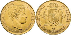 Alfonso XII. Madrid. 100 pesetas. 1897*19-62. SGV. EBC+