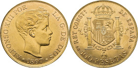 Alfonso XII. Madrid. 100 pesetas. 1897*19-62. SGV. SC-. Atractiva