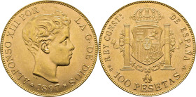 Alfonso XII. Madrid. 100 pesetas. 1897*19-62. SGV. SC/SC-
