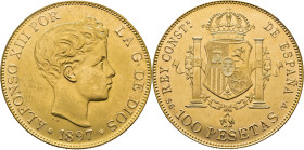 Alfonso XII. Madrid. 100 pesetas. 1897*19-62. SGV. SC