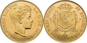 Alfonso XII. Madrid. 100 pesetas. 1897*19-62. SGV. SC-/SC