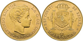 Alfonso XII. Madrid. 100 pesetas. 1897*19-62. SGV. Casi SC-/SC-