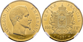 FRANCIA. Napoleón III. 100 francos. 1857. Casi SC
