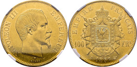 FRANCIA. Napoleón III. 100 francos. 1857. EBC+ o algo mejor