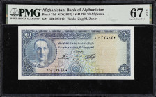 AFGHANISTAN. Bank of Afghanistan. 20 Afghanis, ND (1957). P-31d. PMG Superb Gem Uncirculated 67 EPQ.

Estimate: $175.00- $275.00