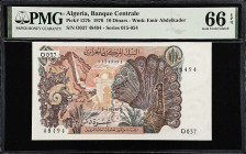 ALGERIA. Lot of (2). Banque Centrale d'Algerie. 10 & 100 Dinars, 1970. P-127b & 128a. PMG Choice Uncirculated 64 to Gem Uncirculated 66 EPQ.
From the...