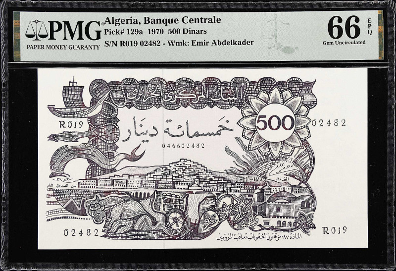 ALGERIA. Banque Centrale d'Algerie. 500 Dinars, 1970. P-129a. PMG Gem Uncirculat...