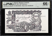 ALGERIA. Banque Centrale d'Algerie. 500 Dinars, 1970. P-129a. PMG Gem Uncirculated 66 EPQ.

Estimate: $200.00- $300.00