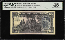 ANGOLA. Banco de Angola. 10 Angolares, 1946 (ND 1947). P-78. PMG Choice Extremely Fine 45.
From the Prosperity Collection.

Estimate: $100.00- $200...