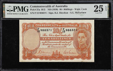 AUSTRALIA. Lot of (7). Commonwealth Bank of Australia. 10 Shillings & 1 Pound, ND (1939-42). P-25a, 25b & 26b. PMG Very Fine 25 to About Uncirculated ...