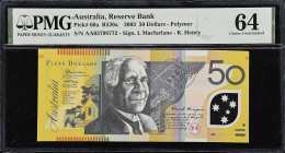 AUSTRALIA. Lot of (2). Reserve Bank of Australia. 50 Dollars, 2003. P-60a. PMG Choice Uncirculated 64.

Estimate: $100.00- $150.00