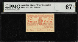 AUSTRIA. Lot of (7). Mixed Banks. 10 Schilling, 50 Heller & 1000 Kronen, 1902-46. P-60, S121 & 122. PMG Very Fine 30 to Superb Gem Unc 67 EPQ.

Esti...