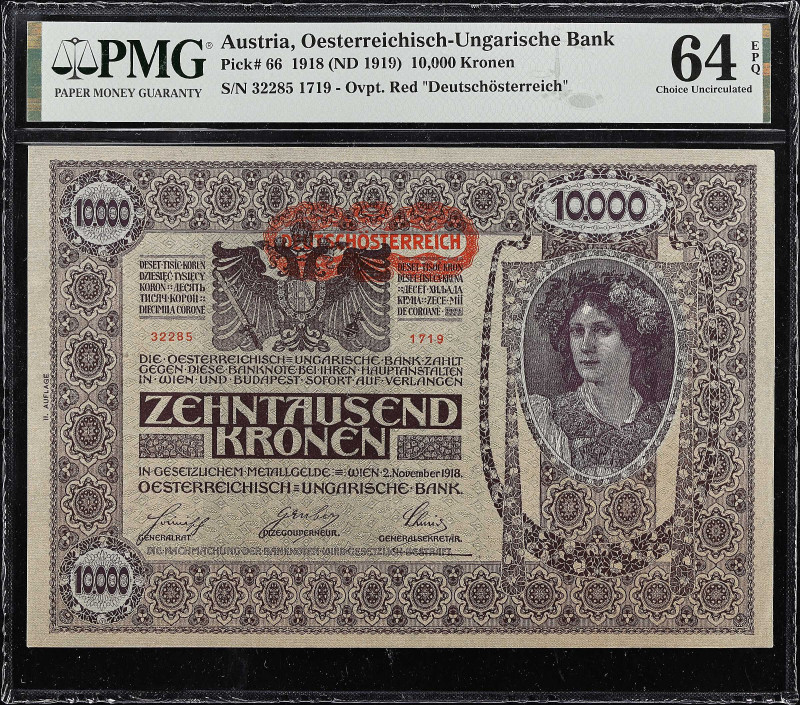 AUSTRIA. Lot of (6). Oesterreichisch-ungarische Bank. 10,000 Kronen, 1918 (ND 19...