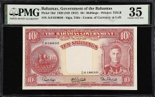 BAHAMAS. Bahamas Government. 10/- Shillings, 1936 (ND 1947). P-10d. PMG Choice Very Fine 35.
From the Prosperity Collection.

Estimate: $100.00- $2...