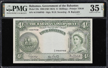 BAHAMAS. Bahamas Government. 4 Shillings, 1936 ND (1953). P-13b. PMG Choice Very Fine 35 EPQ.

Estimate: $75.00- $150.00