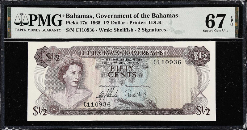 BAHAMAS. Lot of (4). Mixed Banks. 1/2 Dollar to 3 Dollars, 1965-74. P-17a, 18a, ...