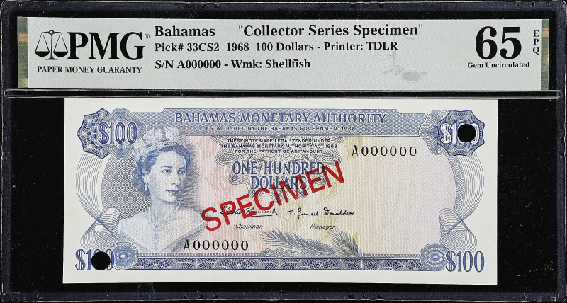 BAHAMAS. Lot of (3). Bahamas Monetary Authority. 20, 50, & 100 Dollars, 1968. P-...