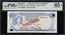 BAHAMAS. Lot of (3). Bahamas Monetary Authority. 20, 50, & 100 Dollars, 1968. P-31CS2, 32CS2, & 33CS2. Collector Series Specimens. PMG Choice Uncircul...
