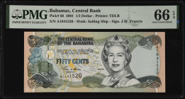 BAHAMAS. The Central Bank of the Bahamas. 1/2 Dollar, 2001. P-68. PMG Gem Uncirculated 66 EPQ.

Estimate: $40.00- $80.00