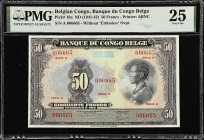 BELGIAN CONGO. Banque du Congo Belge. 50 Francs, ND (1941-42). P-16a. PMG Very Fine 25.
From the Prosperity Collection.

Estimate: $150.00- $250.00