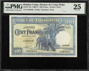 BELGIAN CONGO. Banque du Congo Belge. 100 Francs, 1949. P-17d. PMG Very Fine 25.
From the Prosperity Collection.

Estimate: $100.00- $200.00
