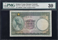 BELGIAN CONGO. Banque Centrale du Congo Belge et du Ruanda Urundi. 50 Francs, 1953. P-27a. PMG Very Fine 30.

Estimate: $300.00- $500.00
