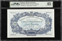 BELGIUM. Banque Nationale de Belgique. 500 Francs-100 Belgas, 1934. P-103a. PMG Choice Extremely Fine 45 EPQ.
From the Prosperity Collection.

Esti...