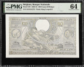 BELGIUM. Banque Nationale de Belgique. 100 Francs-20 Belgas, 1942. P-107. PMG Choice Uncirculated 64.
From the Prosperity Collection.

Estimate: $1...