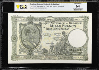 BELGIUM. Banque Nationale de Belgique. 1000 Francs, 1944. P-110. PCGS Banknote Choice Uncirculated 64.

Estimate: $200.00- $300.00