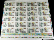 BELGIUM. National Bank Van Belgie. 5000 Francs, 1992. P-Unlisted. Test Notes. Uncut Sheet. Uncirculated.
An uncut sheet of 24 test notes for this des...