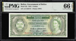 BELIZE. Government of Belize. 1 Dollar, 1976. P-33c. PMG Gem Uncirculated 66 EPQ.

Estimate: $75.00- $125.00
