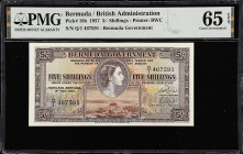 BERMUDA. Bermuda Government. 5 Shillings, 1957. P-18b. PMG Gem Uncirculated 65 EPQ.

Estimate: $100.00- $200.00