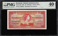 BERMUDA. Bermuda Government. 10 Shillings, 1952. P-19a. PMG Extremely Fine 40 EPQ.

Estimate: $75.00- $125.00